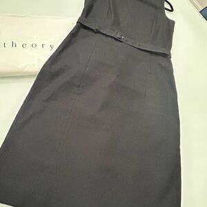 Theory Black Sleeveless Sheath Midi Dress